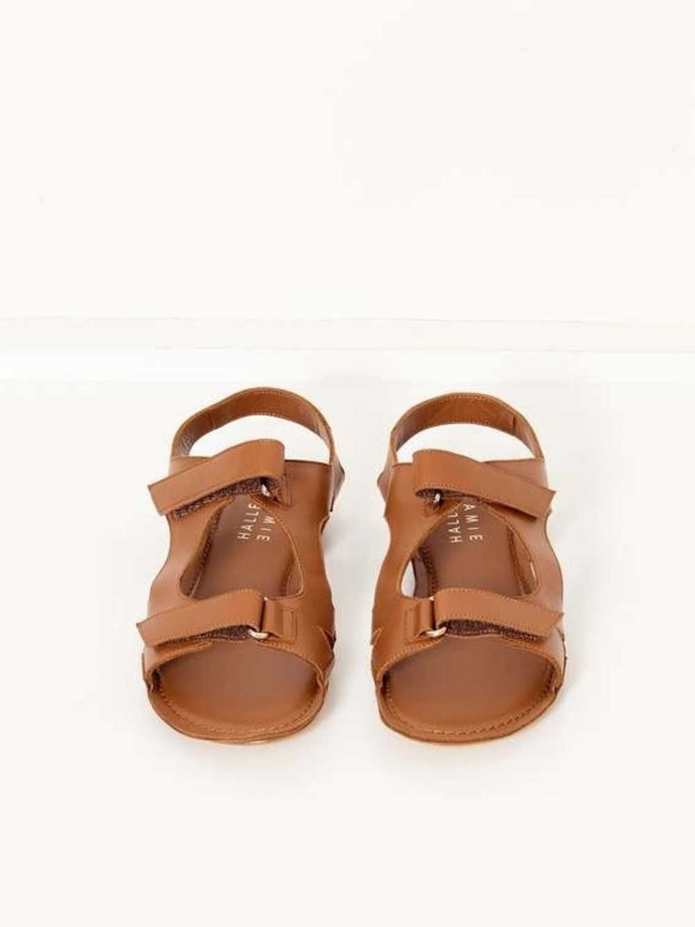 Women’s Tan Leather Strap Sandals - Casual Adjustable Fit